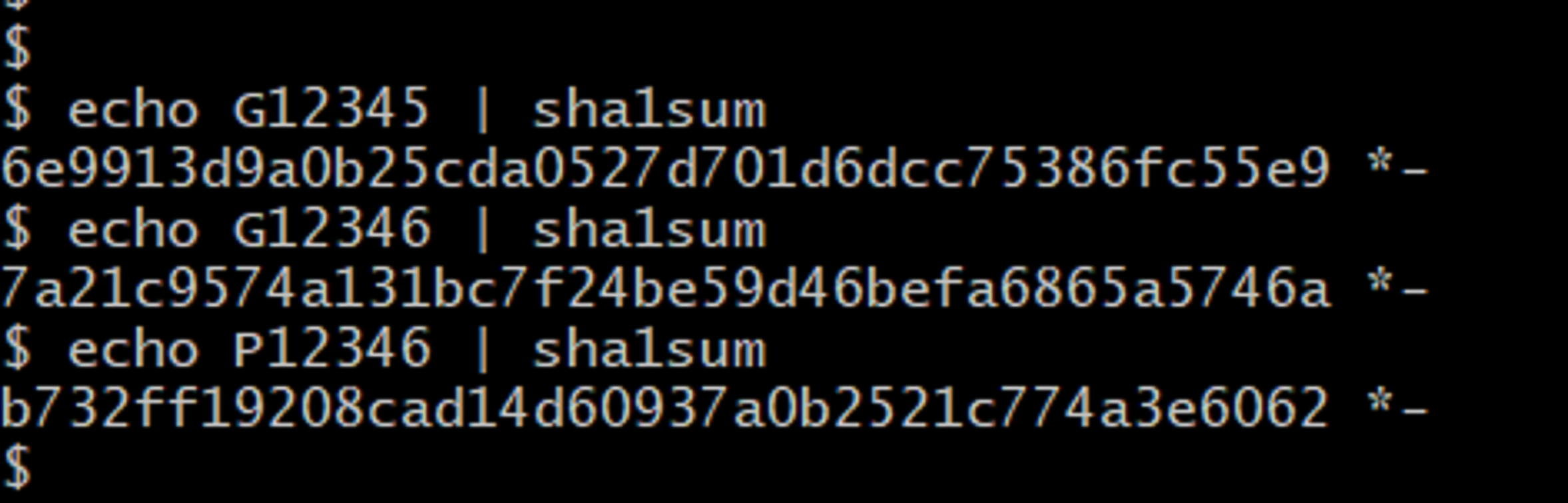 ハッシュ関数の計算例